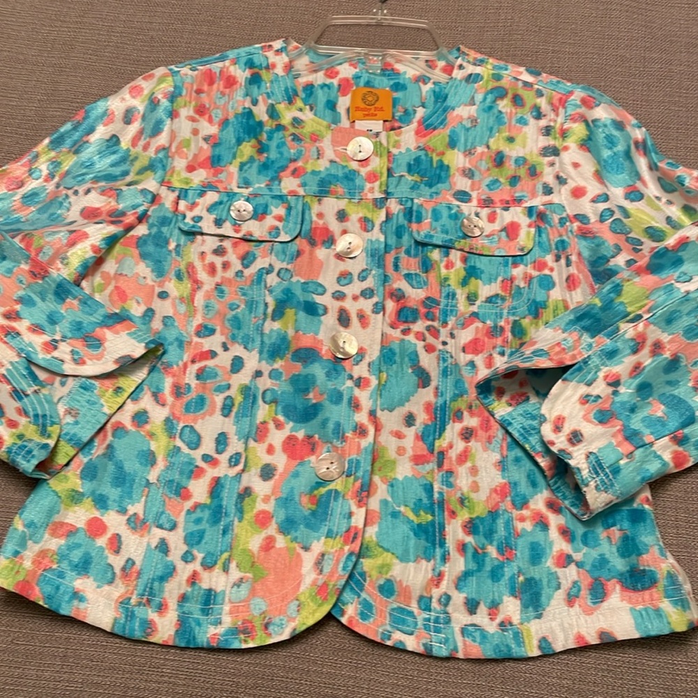 🌷Ruby Rd. 4 Petites Pattern Jacket with Shine - Picture 10 of 12